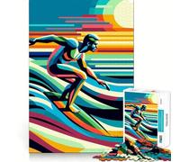Rompecabezas de Surf WPAP Pop Art de 1000 Piezas para Adolescentes, Juguete cognitivo, Juego de Mesa Suave, Pieza de Arte 38x52cm