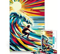 Rompecabezas de Surf WPAP Pop Art de 1000 Piezas para Adultos, Juguete de lógica Mental, diversión Tranquila, Corte Firme, Regalo preciado 50x75cm
