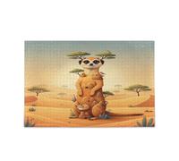 Rompecabezas de suricata Kalahari Desert Collage, perfecto para noches de juego, 500 piezas