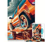 Rompecabezas de SUV Naranja a Toda Velocidad para Adultos, 1000 Piezas, Rompecabezas Mental, Juego Lento, Disfruta del Montaje de imágenes, (50x75cm)