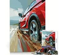 Rompecabezas de SUV Rojo en Camino de Tierra, 1000 Piezas para Adultos, fortalece la Memoria, alegría en Grupo, Bordes limpios, Regalo Elegante (50x75cm)