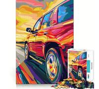Rompecabezas de SUV Rojo en la Carretera para Adolescentes, 1000 Piezas, Mejora la Memoria, Tiempo Tranquilo, Corte Premium, Regalo de cumpleaños (38x26cm)