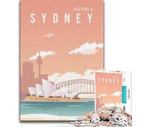 Rompecabezas de Sydney de 1000 Piezas para Adultos y Adolescentes Ayuda a ejercitar el Cerebro Juguetes adictivos para Cultivar la Paciencia y la interacción Entre Padres e Hijos 38x26cm