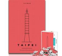 Rompecabezas de Taipei, Taiwán, para Adultos y Adolescentes, Ayuda a ejercitar el Cerebro, Juguetes adictivos para Cultivar la Paciencia, Apto para Parejas, 38x26cm