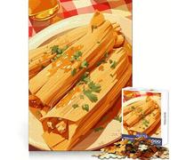 Rompecabezas de Tamales con Salsa y Cilantro para Adultos, 1000 Piezas, para ejercitar la Memoria y el Ocio, con Bordes definidos, (38x52cm)