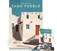 Rompecabezas de Taos Pueblo, Nuevo México, 1000 Piezas para Adultos Desarrolla la lógica, relájate fácilmente, asegúrate de unir Las Piezas Regalo Ideal (38x26cm)