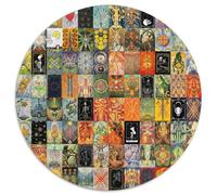 Rompecabezas de Tarot Art para Adultos, 1000 Piezas, Redondo, para Principiantes, Ideal para cumpleaños y Regalos navideños (67,5x67,5cm)