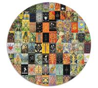 Rompecabezas de Tarot Art para Adultos, 1000 Piezas, Redondo, para Principiantes, Ideal para cumpleaños y Regalos navideños (67,5x67,5cm)