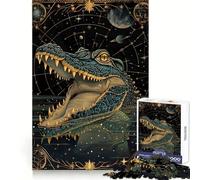 Rompecabezas de Tarot con diseño de cocodrilo acuático para Adultos, 1000 Piezas, para Mejorar la Memoria, calmar el Cuerpo, recreación, Corte láser, Navidad (38x52cm)