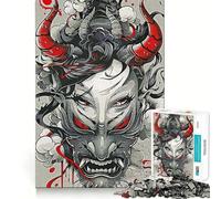 Rompecabezas de Tatuajes de máscaras Oni para Adolescentes, 1000 Piezas, Juguete Intelectual, diversión en Interiores, Corte de Calidad, Regalo Creativo (38x26cm)