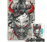 Rompecabezas de Tatuajes de máscaras Oni para Adolescentes, 1000 Piezas, Juguete Intelectual, Escape Tranquilo, Corte de Calidad, Regalo de Temporada (50x75cm)