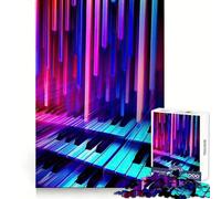 Rompecabezas de Teclas de Piano Neon Sonata de 1000 Piezas para Adultos Juego Inteligente, sin estrés, con patrón de Montaje Una cálida Sorpresa (38x52cm)