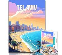 Rompecabezas de Tel Aviv para Adultos, 1000 Piezas, para Adolescentes, Juego desafiante y Familiar, interacción Entre Padres e Hijos, 75x50cm