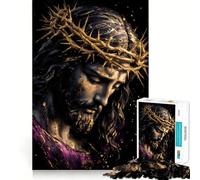 Rompecabezas de Tela Morada y Corona de Espinas para Adultos, 1000 Piezas, Recuerdo, Mejora, Tiempo de Paz, Corte Ajustado, Lista de Deseos de Santa (50x75cm)