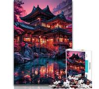 Rompecabezas de Templo de Estilo japonés para Adolescentes, 1000 Piezas, Juego Familiar para aliviar el estrés, desafío difícil, Regalo de Amigo Secreto, 50x75cm