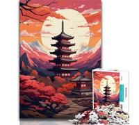 Rompecabezas de templos japoneses para Adolescentes 1000 Piezas Arte de Pared Moderno decoración del hogar (50x75cm)