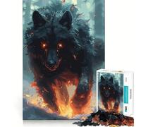 Rompecabezas de Terror de Lobo,1000 Piezas,Entrenamiento cognitivo,Piezas Perfectamente encajables,Regalo de cumpleaños,Juguete para ejercitar la Mente (38x52cm)