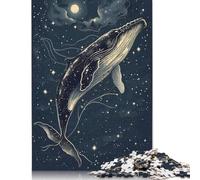 Rompecabezas de tiburón Ballena cósmico, Juego de Bricolaje, Rompecabezas de cartón Premium para Mujeres, Hombres y niños, Regalo para el Día del Niño, 1000 Piezas (26 x 38 cm)
