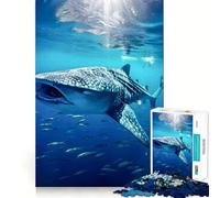 Rompecabezas de tiburón Ballena de 1000 Piezas Diversión para ejercitar la Mente Componentes Resistentes y de Corte Limpio Un Entretenimiento cautivador para Disfrutar en casa (38x26cm)