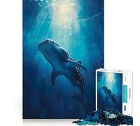 Rompecabezas de tiburón Ballena de 1000 Piezas Juego de Habilidad Mental Ajuste Estable Sin Piezas Que se muevan Un pasatiempo Divertido para Fines de Semana Largos (50x75cm)