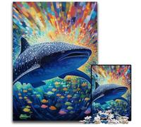 Rompecabezas de tiburón Ballena de 1000 Piezas para Adultos, diseño Colorido, decoración del hogar, Juego de ingenio, 50x75cm/19,68x29,52 Pulgadas.