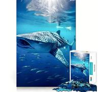 Rompecabezas de tiburón Ballena de 1000 Piezas para Adultos Rompecabezas de lógica Corte de precisión Bordes Lisos reuniones Familiares (50x75cm)