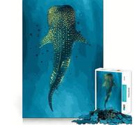 Rompecabezas de tiburón Ballena en Aguas Azules 1000 Piezas para Adolescentes Estimula la Mente Diversión sin Espacios Ajuste Entretenimiento cautivador para Interiores acogedores (38x52cm)