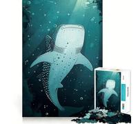 Rompecabezas de tiburón Ballena en el océano 1000 Piezas para desarrollar la Memoria con Bordes Lisos y Encaje Forma Divertida de llenar Las Horas Libres (38x52cm)
