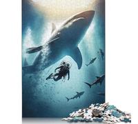 Rompecabezas de tiburón Ballena Premium, 100% Reciclado, Rectangular, para Adultos y Adolescentes, 1000 Piezas (75 x 50 cm)
