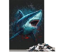 Rompecabezas de tiburón Colorido, difícil desafío, 100% cartón Reciclado, Ideal para Mujeres y Hombres, Regalo para el Día de la Madre, 1000 Piezas (26 x 38 cm)