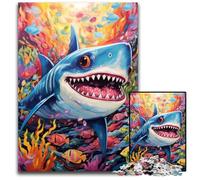 Rompecabezas de tiburón de 1000 Piezas para Adultos, Ideal para Adolescentes y coleccionistas, Regalo de Viaje, Actividad Familiar, 50x75cm/19,68x29,52 Pulgadas.