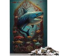 Rompecabezas de tiburón de Cuento de Hadas, 100% cartón Reciclado, de Primera Calidad, para Adultos y niños, 1000 Piezas (75 x 50 cm)