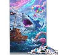 Rompecabezas de tiburón: desafiante y Estimulante Rompecabezas de cartón Premium para Adultos y Adolescentes, Regalo de 1000 Piezas (38 x 26 cm)