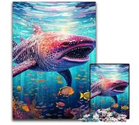 Rompecabezas de tiburón para Adultos, 1000 Piezas de Madera, desafiante Rompecabezas para Adolescentes, diversión Familiar, 50x75cm/19,68x29,52 Pulgadas