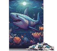 Rompecabezas de tiburón Profundo, 100% cartón Reciclado, Ideal para Mujeres y Hombres, 1000 Piezas (26 x 38 cm)