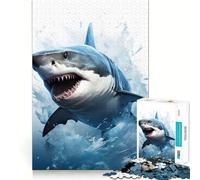 Rompecabezas de Tiburones en Acuarela para Adultos, 1000 Piezas, Juguete para ejercitar la Mente, Divertido, Corte de precisión, 38x52cm