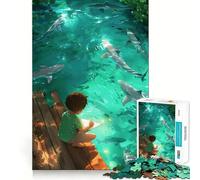 Rompecabezas de Tiburones Estilo Anime de 1000 Piezas para Adolescentes Juguete Inteligente para el hogar Corte preciso Regalo Original 50x75cm