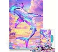 Rompecabezas de Tiburones y Animales en la Playa, 1000 Piezas para Adolescentes, para Mejorar la Memoria, Relajante y Divertido, con Corte preciso, de colección 38x26cm