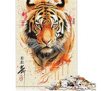 Rompecabezas de Tigre Abstracto de 1000 Piezas para Adultos. Rompecabezas de 1000 Piezas para Actividades Familiares, Juegos educativos, 1000 Piezas (75 x 50 cm).