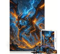 Rompecabezas de Tigre Alado con Poder de Rayo para Adultos, 1000 Piezas, para Mejorar la concentración, Actividad Relajante, Corte Suave, Regalo de Invierno (38x26cm)