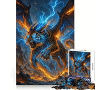 Rompecabezas de Tigre Alado con Poder de Rayo para Adultos, 1000 Piezas, para Mejorar la concentración, Actividad Relajante, Corte Suave, Regalo de Invierno (38x52cm)