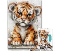 Rompecabezas de Tigre bebé para Adolescentes, 1000 Piezas, Juguete Educativo Toda la Familia (38x26cm)