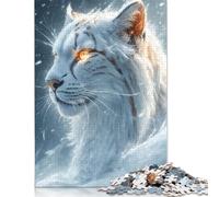 Rompecabezas de Tigre Blanco en la Nieve, Juguete de descompresión, cartón 100% Reciclado, para Adultos, Adolescentes, Regalo del Día del Padre, 1000 Piezas (75 x 50 cm)
