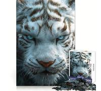Rompecabezas de Tigre Blanco en Primer Plano para Adultos, 1000 Piezas, Actividad Relajante para el Cerebro y la Memoria, Cierre Seguro, Acogedor (38x52cm)
