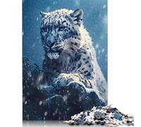 Rompecabezas de Tigre Blanco nevado, desafiante y Estimulante, de cartón 100% Reciclado, Ideal para Adultos y niños, 1000 Piezas (26 x 38 cm)