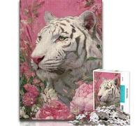 Rompecabezas de Tigre Blanco para Adultos, 1000 Piezas, difícil de Usar, Ayuda a ejercitar el Cerebro, Juguetes adictivos para Cultivar la Paciencia, Gran Regalo, 38x26cm