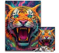 Rompecabezas de Tigre Colorido de 1000 Piezas, Rompecabezas difícil para Adultos y Adolescentes, Noche de Juegos en Familia, Idea de Regalo para estimular el Cerebro, 50x75cm/19,68x29,52 Pulgadas