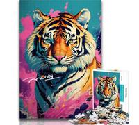 Rompecabezas de Tigre Colorido para Adolescentes, 1000 Piezas, para Adultos y Adolescentes, Entrena tu Cerebro y Tus Manos, Regalo para Amigos y Familiares, 50x75cm