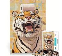 Rompecabezas de Tigre con Papel higiénico en la Cabeza, 1000 Piezas, para Adultos Juguete para ejercitar la Mente, aliviar el estrés Diseño Elegante para armar Regalo Elegante 38x26cm