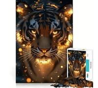 Rompecabezas de Tigre con Pelaje Brillante de 1000 Piezas para Adultos Mejora la Memoria, relaja la Mente, Bordes precisos, Lista de Deseos de Papá Noel 50x75cm